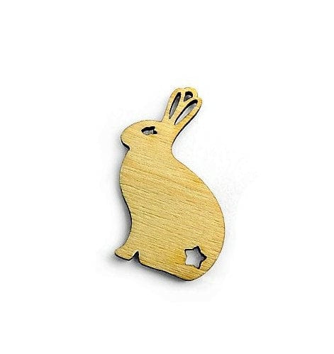 BeadsBalzar Beads & Crafts (GW5225) Wooden Pendant Rabbit 61x42mm