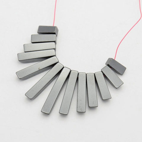 BeadsBalzar Beads & Crafts (HB2562) Synthetic Hematite Graduated Beads Strands, Hematite Plated