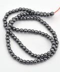 BeadsBalzar Beads & Crafts (HB4066A) Synthetic Hematite Beads Strands, Round, Black 4MM