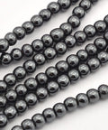 BeadsBalzar Beads & Crafts (HB4066A) Synthetic Hematite Beads Strands, Round, Black 4MM