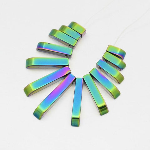 BeadsBalzar Beads & Crafts (HB4622) SYNTHETIC HEMATITE RAINBOW PLATED