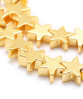 BeadsBalzar Beads & Crafts (HB5455) Electroplate Non-magnetic Synthetic Hematite Beads Strands, Grade AA, Long-Lasting Plated, Star, Golden Plated 6MM
