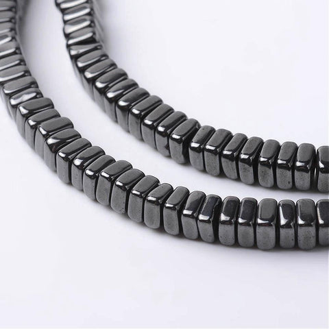 BeadsBalzar Beads & Crafts (HB6118A) Square Non-Magnetic Synthetic Hematite Beads ,  4mm , 2mm thick,;