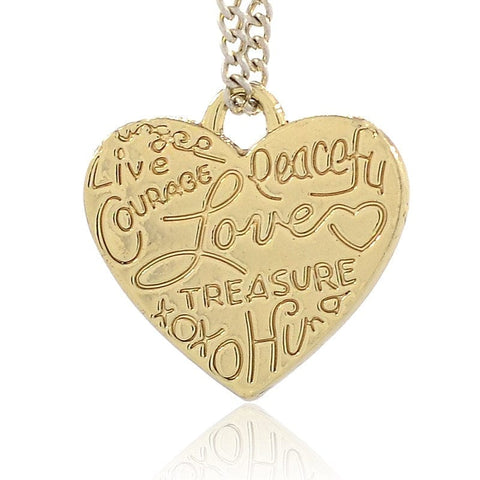 BeadsBalzar Beads & Crafts (HE1260) Alloy Pendants, Heart, Golden 24mm