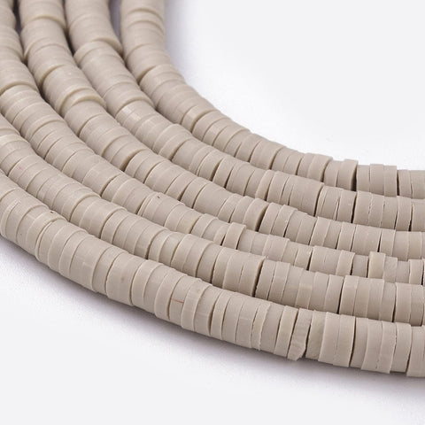 BeadsBalzar Beads & Crafts (HE6764-02) Flat Round Environmental Handmade Polymer Clay, Pale Goldenrod 4mm