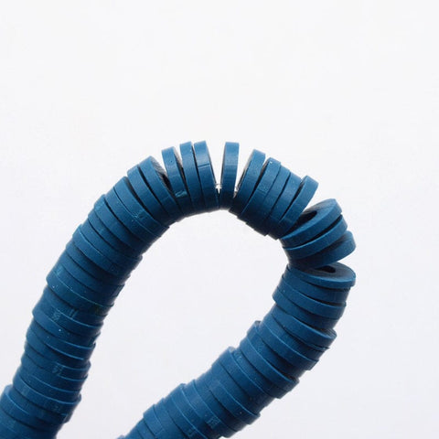 BeadsBalzar Beads & Crafts (HE6764A) Environmental Handmade Polymer Clay Heishi Beads, SteelBlue 4mmx1mm