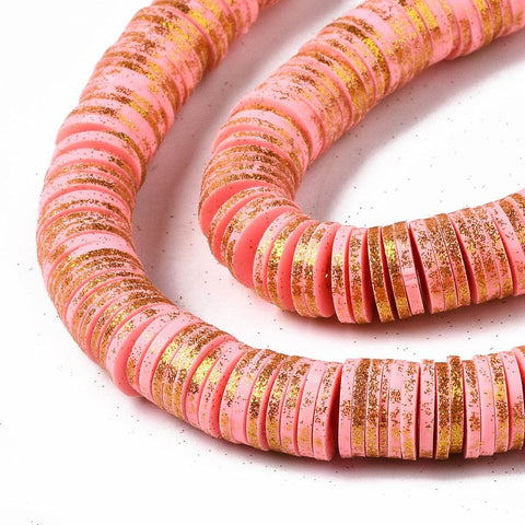 BeadsBalzar Beads & Crafts (HE8319-02) Handmade Polymer Heishi Clay Beads Strands, 8x1mm (1 STR)