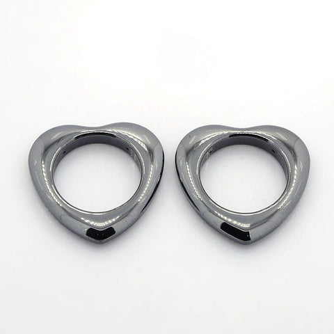 BeadsBalzar Beads & Crafts (HH1967) Hematite heart 35mm (2 PCS)