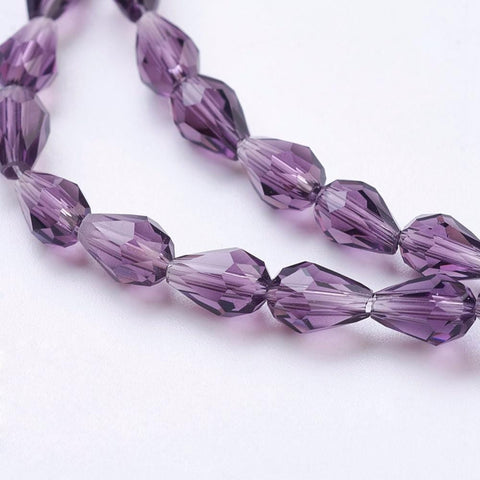 BeadsBalzar Beads & Crafts INDIGO (BE8236-2) (BE8236-X) Glass Beads Strands, Faceted, 6x4mm (1 STR)