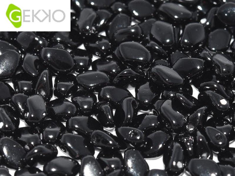 BeadsBalzar Beads & Crafts JET (GEKO-23980) (GEKO-X) Gekko Beads 3x5mm (10 GMS / +- 190 PCS)