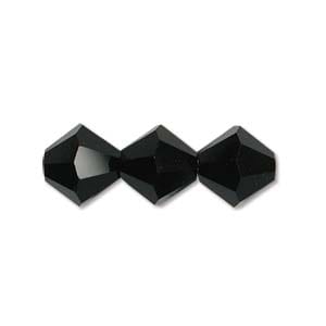 BeadsBalzar Beads & Crafts JET (MC30204JET) (MC30204-X) PRECIOSA M.C. BICONE 4MM (+/- 144 PCS)