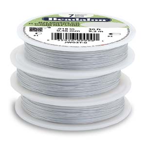 BeadsBalzar Beads & Crafts (JW02NS-0) BEADALON 7STRD .015 SATIN SILV 30FT