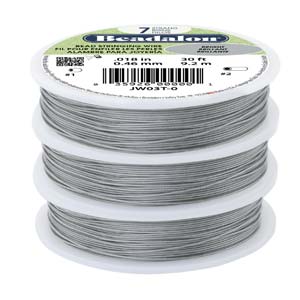 BeadsBalzar Beads & Crafts (JW02T-0/48) BEADALON 7STRD WIRE .015 BRIGHT 30FT (48)