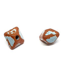 BeadsBalzar Beads & Crafts (k6102) CERAMIC DIAMOND SHAPE SLIDER 12X10MM HOLE 3MM (4 PCS)