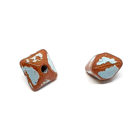 BeadsBalzar Beads & Crafts (k6102) CERAMIC DIAMOND SHAPE SLIDER 12X10MM HOLE 3MM (4 PCS)
