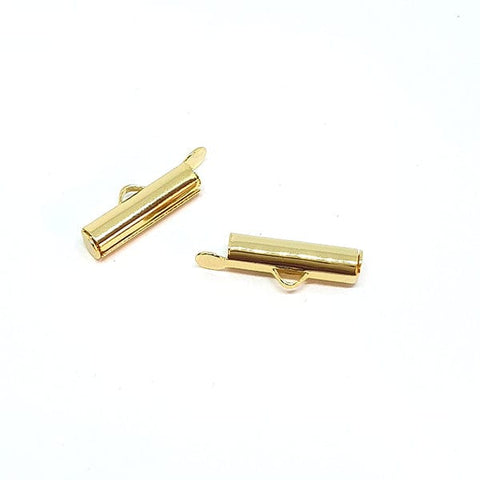 BeadsBalzar Beads & Crafts (KFT-15B) 15 MM TUBE GOLD PLATED (2 PCS)