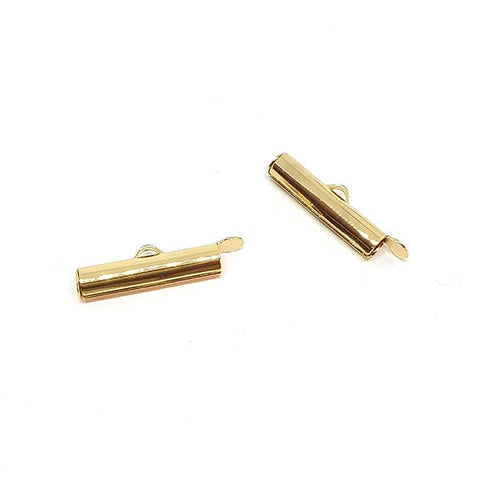 BeadsBalzar Beads & Crafts (KFT-20A) 20 MM TUBE GOLD PLATED (2 PCS)