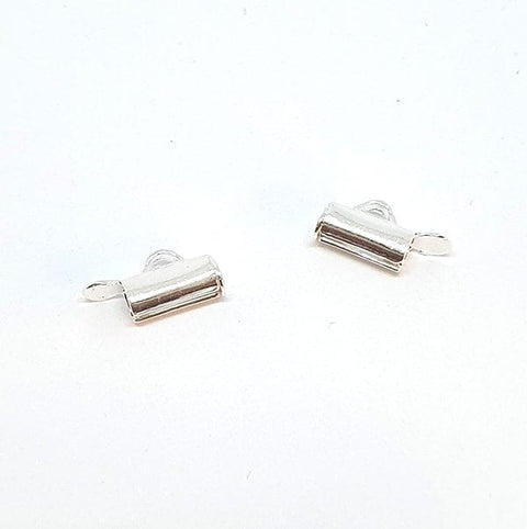 BeadsBalzar Beads & Crafts (KFT-7B) 7 MM TUBE SILVER PLATED (2 PCS)