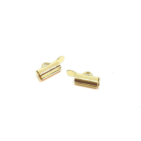 BeadsBalzar Beads & Crafts (KFT-9B) 9 MM TUBE GOLD PLATED (2 PCS)