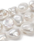 BeadsBalzar Beads & Crafts (KP7055) Natural Keshi Cultured Freshwater Pearl, FloralWhite 12~23mm (4 PCS)