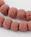 BeadsBalzar Beads & Crafts (LB8428-9) Natural Lava Rock Round Beads Strands, Dyed, Pink 10mm (1 STR)