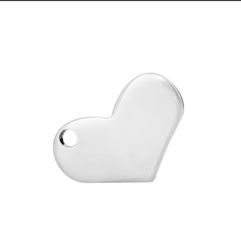 BeadsBalzar Beads & Crafts (LEN-SH5874) LASER ENGRAVE 316 Stainless Steel Pendants, Heart, 19mm long