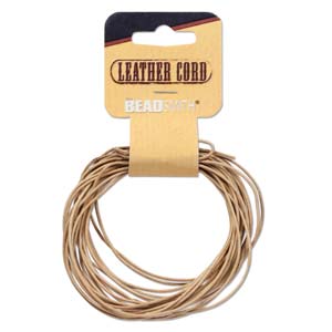 BeadsBalzar Beads & Crafts (LENA15) COW  LEATHER CORD NATURAL 1MM (5 YARDS)