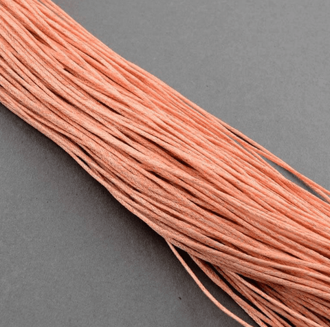 BeadsBalzar Beads & Crafts LIGHT SALMON (WC5565C) (WC5565X) Chinese Waxed Cotton Cord, Gray 0.7mm  (10 METS)