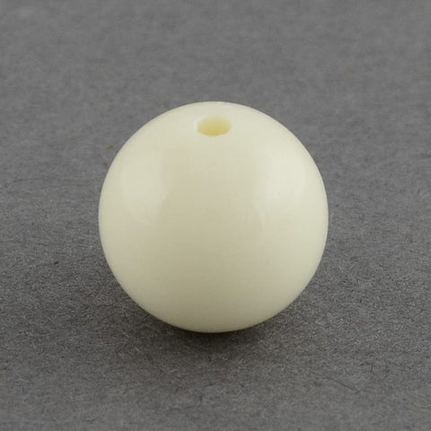 BeadsBalzar Beads & Crafts LIGHT YELLOW (AB7951-10) (AB7951-X) Solid Chunky Bubblegum Acrylic Ball Beads, Round, 8mm (50 GMS/ +-150PCS)