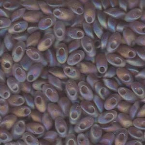 BeadsBalzar Beads & Crafts LONG MAGATAMA 4 X 7 MM MATTED TRANSP SM.AMETHYST AB (LMA-0142FR)