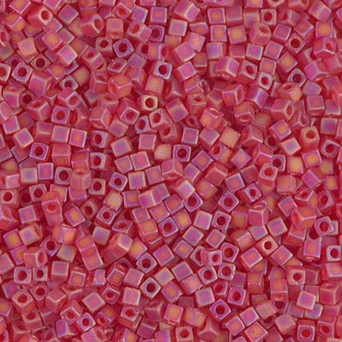BeadsBalzar Beads & Crafts MATTED TRANSP LT.RED AB (SB18-0140FR) (SB18-X) Miyuki Squares 1.8mm (10 GMS)