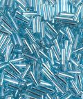 BeadsBalzar Beads & Crafts (MB2-0018) MIYUKI BUGLES #2 - 6 X 1,7 MM AQUA SILVER LINED (20 GMS)