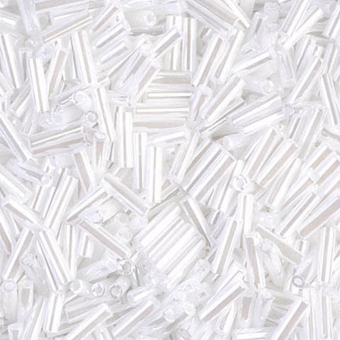 BeadsBalzar Beads & Crafts (MB2-0528) MIYUKI BUGLES #2 - 6 X 1,7 MM WHITE CEYLON (20 GMS)