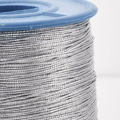BeadsBalzar Beads & Crafts (MC7014-01) Metallic Cord, For Jewelry Makings, Silver 0.5mm  (10 METS)