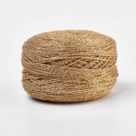 BeadsBalzar Beads & Crafts (MC7326-02) Shiny Round Metallic String Cotton Cords, Gold 1mm 120m/roll