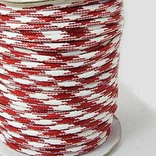BeadsBalzar Beads & Crafts (MC7699-19) Waxed Polyester Cords, with Double Color, Red 3mm (5 METS)