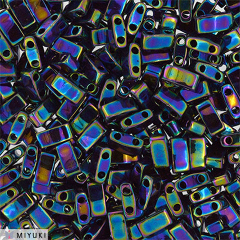 BeadsBalzar Beads & Crafts (MHT-0455) MIYUKI HALF TILA BEADS METALLIC VARIEGATED BLUE IRIS (7.1 GMS)
