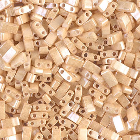 BeadsBalzar Beads & Crafts (MHT-0593) MIYUKI HALF TILA BEADS LT. CARAMEL CEYLON (7.1 GMS)
