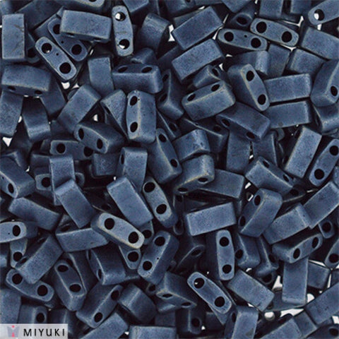 BeadsBalzar Beads & Crafts (MHT-2001) HALF TILA BEADS MATTED GUNMETAL (7.1 GMS)