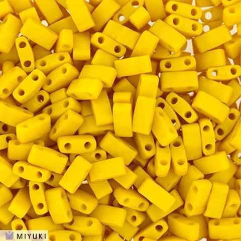 BeadsBalzar Beads & Crafts (MHT-2311) MIYUKI HALF TILA BEADS MATTED OPAQUE CANARY (7.1 GMS)