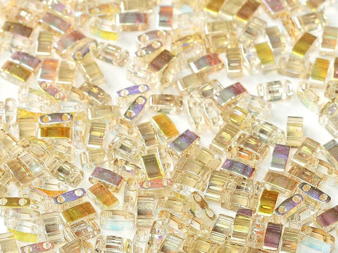 BeadsBalzar Beads & Crafts (MHT-55021) MIYUKI HALF TILA BEADS CRYSTAL LEMON RAINBOW (7.1 GMS)