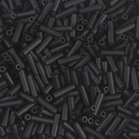 BeadsBalzar Beads & Crafts MIYUKI BUGLES #2 - 6 X 1,7 MM BLACK MATTED (MB2-0401F)