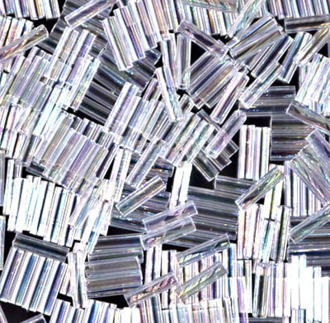 BeadsBalzar Beads & Crafts MIYUKI BUGLES #2 - 6 X 1,7 MM CRYSTAL AB (MB2-0250)