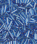 BeadsBalzar Beads & Crafts MIYUKI BUGLES #2 - 6 X 1,7 MM SILVER LINED SAPPHIRE (MB2-0019)
