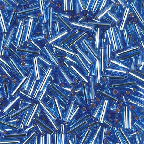 BeadsBalzar Beads & Crafts MIYUKI BUGLES #2 - 6 X 1,7 MM SILVER LINED SAPPHIRE (MB2-0019)