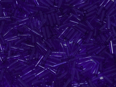 BeadsBalzar Beads & Crafts MIYUKI BUGLES #2 - 6 X 1,7 MM TRANSPARENT COBALT (MB2-0151)