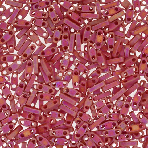 BeadsBalzar Beads & Crafts (MQT-0408FR) MIYUKI QUARTER TILA BEADS OPAQUE DARK RED MATTED AB (7.1 GMS)