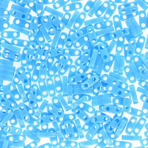 BeadsBalzar Beads & Crafts (MQT-0413) MIYUKI QUARTER TILA BEADS OPAQUE TURQUOISE BLUE (7.1 GMS)