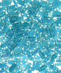 BeadsBalzar Beads & Crafts (MQT-2405FR) MIYUKI QUARTER TILA BEADS MATTED TRANSP TEAL AB (7.1 GMS)