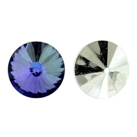 BeadsBalzar Beads & Crafts (MR14-RV005) CRYSTAL HELIOTROPE (MR14-RVX) CZECH RIVOLI 14MM MATUBO (2PCS)